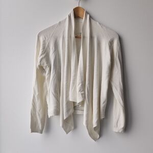 Ted Baker Cream Floral Waterfall Cropped Knit Cardigan